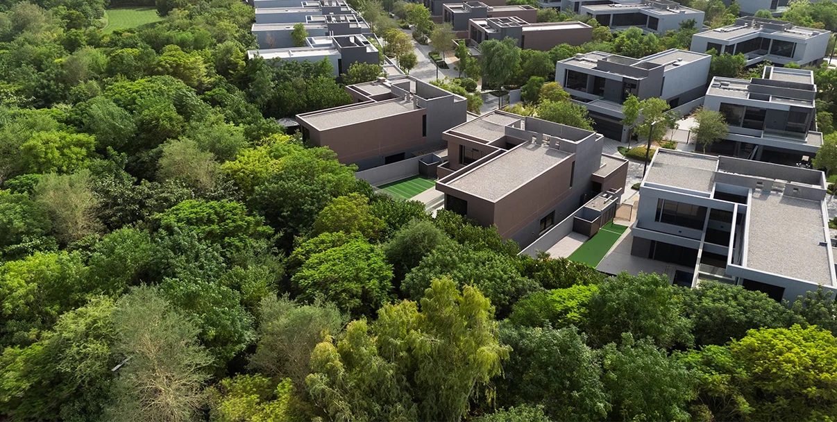 Masaar 3 villas beside the forest green spine in Sharjah